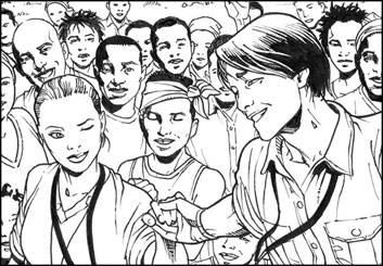 Sean Chen's People - B&W Line storyboard art