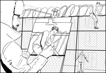 Jeremiah Wallis's People - B&W Line storyboard art