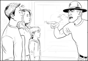 Jeremiah Wallis's People - B&W Line storyboard art