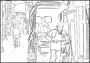 Jeremiah Wallis's People - B&W Line storyboard art