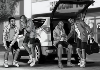 Jeremiah Wallis's People - B&W Tone storyboard art