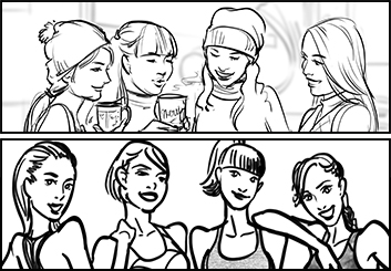 Denice Au's People - B&W Line storyboard art