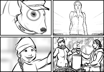 Denice Au's People - B&W Line storyboard art