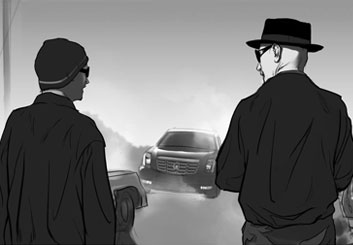 Denice Au's People - B&W Tone storyboard art