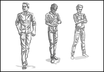 Alex's People - B&W Tone storyboard art