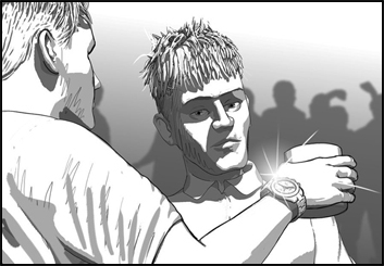 Alex's People - B&W Tone storyboard art