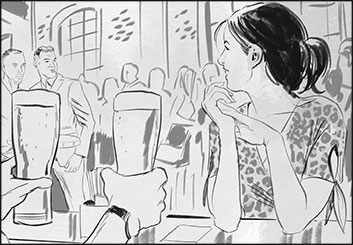 David Case's People - B&W Line storyboard art