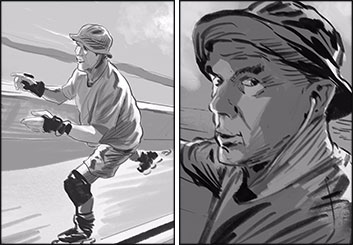 David Case's People - B&W Tone storyboard art