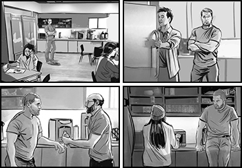 David Case's People - B&W Tone storyboard art