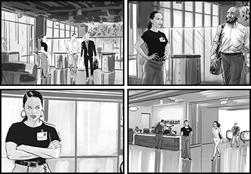 David Case's People - B&W Tone storyboard art