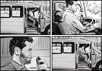 David Case's People - B&W Tone storyboard art