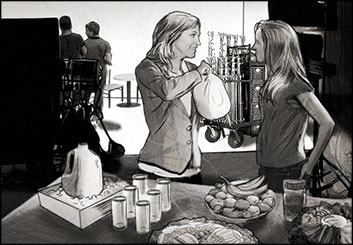 David Case's People - B&W Tone storyboard art