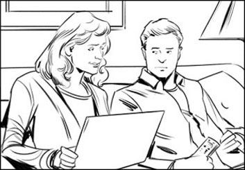 Jeff Norwell's People - B&W Line storyboard art