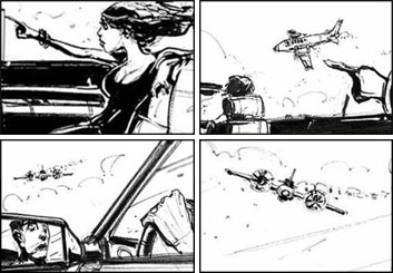 Charles Ratteray*'s Shooting Vehicles storyboard art