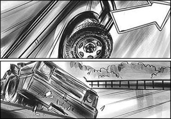 Charles Ratteray*'s Shooting Vehicles storyboard art