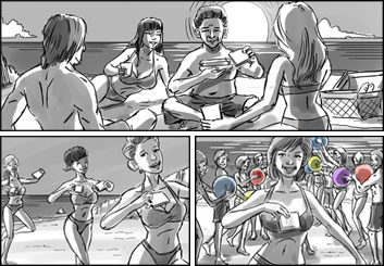 Chris Stiles's People - B&W Tone storyboard art