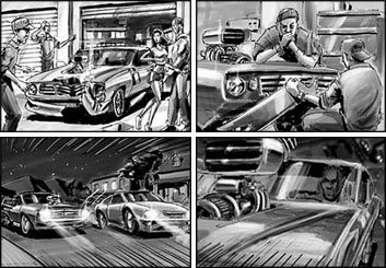 Chris Stiles's Shooting Vehicles storyboard art