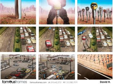 David Hudnut's Vehicles storyboard art