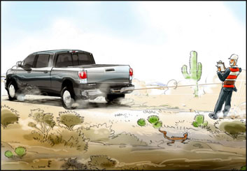 David Mellon's Vehicles storyboard art