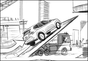 David Mellon's Vehicles storyboard art