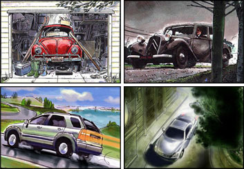 David Mellon's Vehicles storyboard art