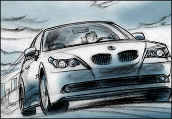 David Mellon's Vehicles storyboard art