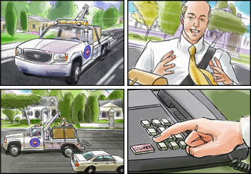 David Mellon's Vehicles storyboard art