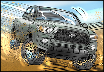 David Reuss's Vehicles storyboard art