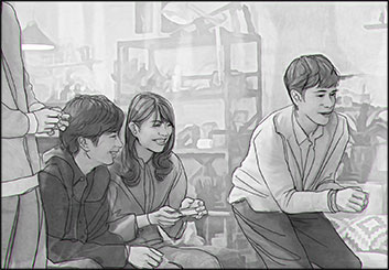 Brandon Hamilton's People - B&W Tone storyboard art