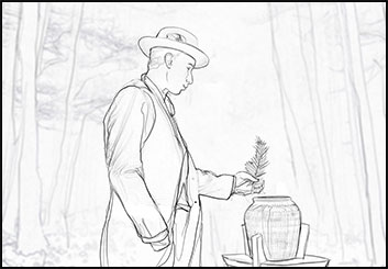 Brandon Hamilton's People - B&W Line storyboard art