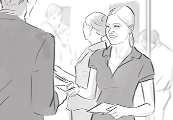 Krystal Newmark's People - B&W Tone storyboard art