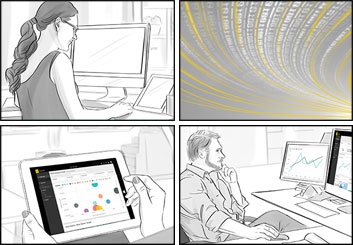 Krystal Newmark's People - B&W Tone storyboard art