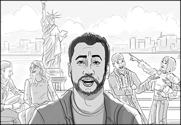 Krystal Newmark's People - B&W Tone storyboard art