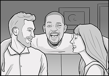 Krystal Newmark's People - B&W Tone storyboard art