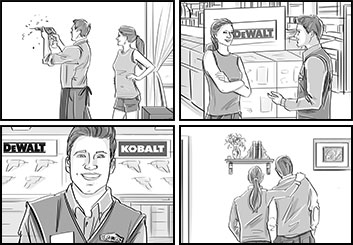 Krystal Newmark's People - B&W Tone storyboard art