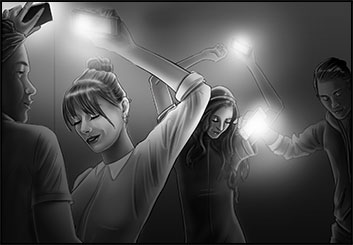 Krystal Newmark's People - B&W Tone storyboard art