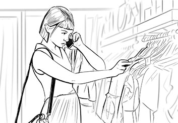 Krystal Newmark's People - B&W Line storyboard art