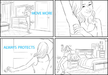 Krystal Newmark's People - B&W Line storyboard art