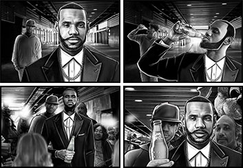 Krystal Newmark's People - B&W Tone storyboard art