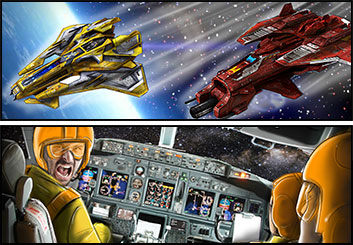 Krystal Newmark's Sci-Fi storyboard art