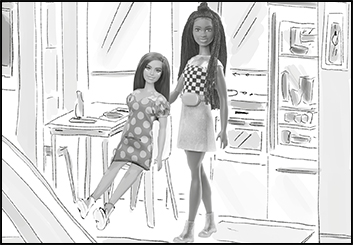 Alessandra's People - B&W Tone storyboard art