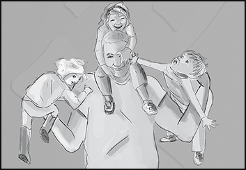 Alessandra's People - B&W Tone storyboard art