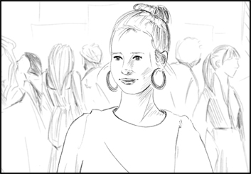 Alessandra's People - B&W Line storyboard art