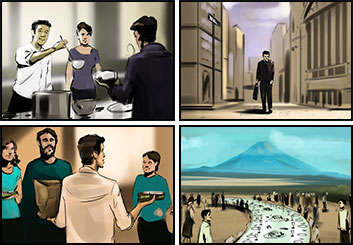 Lanny Markasky's People - Color  storyboard art