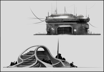 Lanny Markasky's Architectural storyboard art