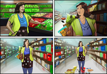 Lanny Markasky's People - Color  storyboard art