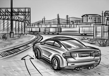 Jarid Boyce*'s Shooting Vehicles storyboard art