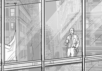 Matteo Stanzani's People - B&W Tone storyboard art