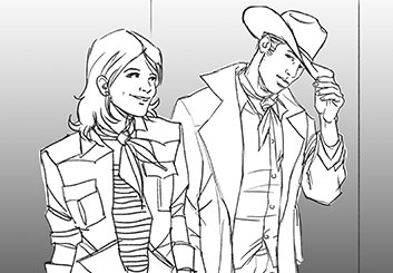 Matteo Stanzani's People - B&W Line storyboard art