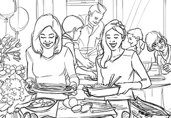 Matteo Stanzani's People - B&W Line storyboard art